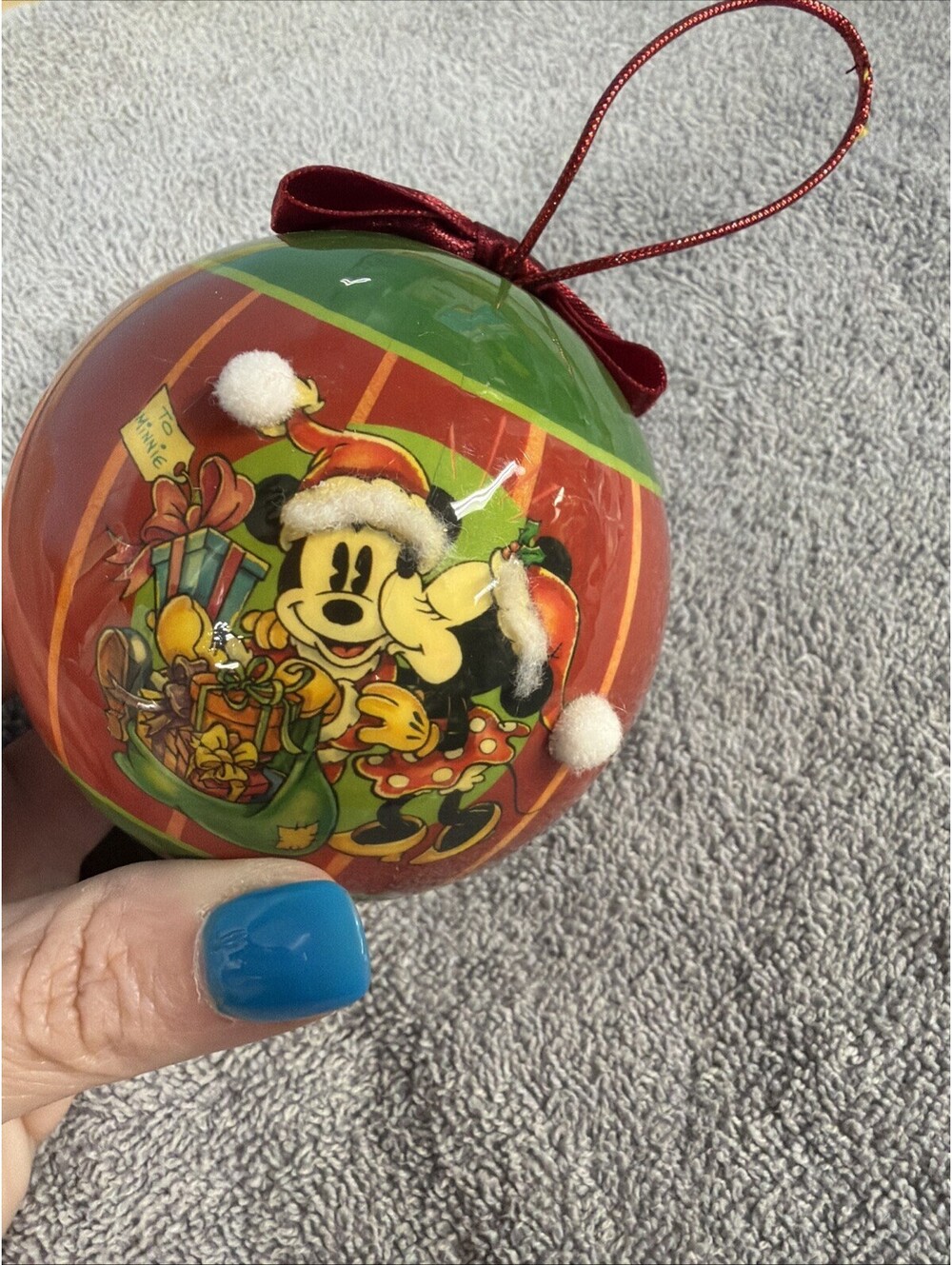 Vtg Disney Decoupage Mickey And Minnie Ornament By Patricia Reach tomorrow Today